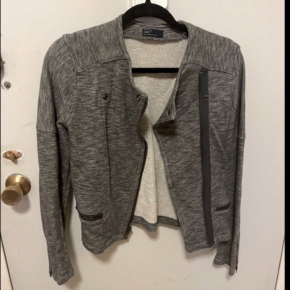 Asymmetrical heavy knit jacket